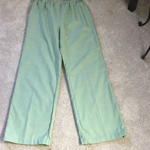 VINTAGE GREEN lightweight PANTS * SMALL * WIDE BOTTOM